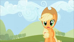 Size: 1280x720 | Tagged: safe, screencap, apple bloom, applejack, earth pony, pony, g4, sisterhooves social, animated, burp, eating, female, filly, implied rarity, mare, sound, uncouth, webm