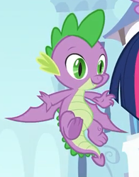 Size: 257x327 | Tagged: safe, screencap, spike, twilight sparkle, alicorn, dragon, pony, g4, the ending of the end, leak, claws, cropped, cute, flapping, flying, male, mane, offscreen character, slit pupils, smiling, spread wings, tail, toes, twilight sparkle (alicorn), underfoot, winged spike, wings