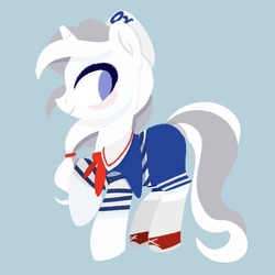 Size: 905x905 | Tagged: safe, artist:herfaithfulstudent, oc, oc only, oc:day dreamer, pony, unicorn, blushing, clothes, collar, converse, hat, lineless, scoops ahoy, shoes, shorts, simple background, socks, solo, stranger things, stranger things 3