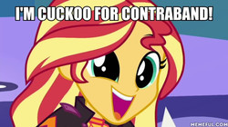 Size: 600x337 | Tagged: safe, edit, edited screencap, screencap, sunset shimmer, equestria girls, g4, my little pony equestria girls: better together, wake up!, wake up!: pinkie pie, male, memeful.com, sugar rush, the simpsons