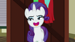 Size: 1920x1080 | Tagged: safe, screencap, rarity, pony, unicorn, dragon dropped, g4, faic, female, lidded eyes, mare, open mouth, solo