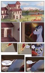 Size: 1950x3102 | Tagged: safe, artist:greenbrothersart, night light, pony, unicorn, comic:love is magic, g4, comic, glasses, letter, male, quill, solo, stallion, writing