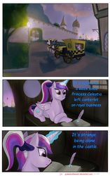 Size: 1950x3102 | Tagged: safe, artist:greenbrothersart, princess cadance, alicorn, pony, comic:love is magic, g4, carriage, comic, diary, female, prone, quill, solo focus, teen princess cadance, teenager, writing