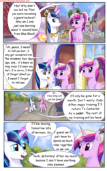 Size: 1950x3102 | Tagged: safe, artist:greenbrothersart, princess cadance, shining armor, oc, alicorn, pony, unicorn, comic:love is magic, g4, beach ball, comic, female, goggles, male, saddle bag, tail wrap, teen princess cadance, teenager, towel