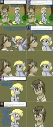 Size: 1562x3758 | Tagged: safe, artist:jitterbugjive, derpy hooves, doctor whooves, time turner, earth pony, pony, lovestruck derpy, g4, blushing, clothes, shirt, theenamoredclockmaker