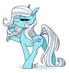 Size: 2049x2160 | Tagged: safe, artist:pixxpal, derpibooru exclusive, oc, oc only, oc:aquarius, pony, aquarius, bedroom eyes, butt, commission, dock, female, high res, horoscope, mare, plot, ponyscopes, simple background, solo, white background
