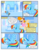 Size: 612x792 | Tagged: safe, artist:newbiespud, edit, edited screencap, screencap, lucy packard, rainbow dash, pegasus, pony, comic:friendship is dragons, g4, angry, background pony, clothes, comic, dialogue, female, grin, headset, mare, nervous, nervous smile, raised hoof, scared, screencap comic, sigh, smiling