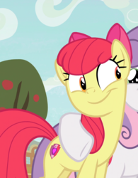 Size: 682x876 | Tagged: safe, screencap, apple bloom, scootaloo, sweetie belle, earth pony, pony, unicorn, g4, growing up is hard to do, adorabloom, cropped, cute, cutie mark, female, hug, mare, offscreen character, older, older apple bloom, older scootaloo, smiling, solo focus, the cmc's cutie marks
