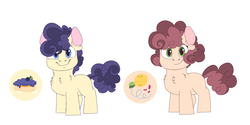 Size: 4000x2000 | Tagged: safe, artist:glitterstar2000, oc, oc:blueberry cheesecake sandwich, oc:lemon sugar pie, earth pony, pony, brothers, colt, duo, looking at you, male, offspring, parent:cheese sandwich, parent:pinkie pie, parents:cheesepie, siblings, simple background, white background