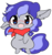 Size: 761x807 | Tagged: safe, artist:larae, oc, oc only, oc:cinnabyte, earth pony, pony, adorkable, bandana, chibi, cinnabetes, cute, dork, ear fluff, earth pony oc, glasses, no nose, open mouth, pigtails, solo, standing