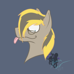 Size: 587x586 | Tagged: source needed, safe, artist:cthulhukisses, oc, oc only, oc:genki the pone, pegasus, pony, commission, glasses, male, solo, tongue out