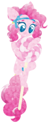 Size: 2154x5500 | Tagged: safe, artist:belka-sempai, pinkie pie, crystal pony, pony, g4, beanbrows, bow, candy, crystallized, eyebrows, female, food, hair bow, high res, lollipop, simple background, smiling, solo, sparkles, transparent background