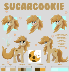 Size: 7000x7287 | Tagged: safe, artist:miaowwww, oc, oc only, oc:sugarcookie, pony, unicorn, female, mare, reference sheet, solo