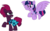 Size: 10343x6459 | Tagged: safe, artist:ejlightning007arts, fizzlepop berrytwist, tempest shadow, twilight sparkle, alicorn, pony, unicorn, g4, bikini, broken horn, clothes, equestria girls outfit, eye scar, female, flying, horn, lesbian, one-piece swimsuit, running, sarong, scar, ship:tempestlight, shipping, simple background, swimsuit, transparent background, twilight sparkle (alicorn), vector