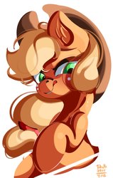 Size: 1306x2048 | Tagged: safe, artist:tohupo, applejack, earth pony, pony, g4, female, mare, solo, tongue out
