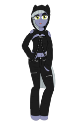 Size: 3200x4800 | Tagged: safe, artist:fascismnotincluded, limestone pie, earth pony, anthro, unguligrade anthro, g4, clothes, eyeshadow, female, goth, high res, makeup, simple background, solo, transparent background