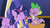 Size: 1274x720 | Tagged: safe, screencap, spike, twilight sparkle, alicorn, dragon, pony, g4, the last problem, leak, claws, eyes closed, female, mare, tail, twilight sparkle (alicorn), winged spike, wings