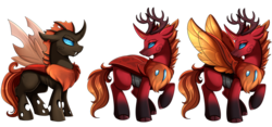 Size: 1280x599 | Tagged: safe, artist:pridark, oc, oc only, oc:arcus flamefeather, changedling, changeling, chest fluff, orange changeling, simple background, solo, species swap, transparent background