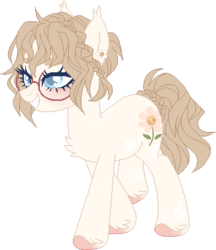 Size: 326x377 | Tagged: safe, artist:cueen, oc, oc only, earth pony, pony, base used, female, glasses, mare, piercing, pixel art, ponysona, simple background, solo, transparent background, unshorn fetlocks