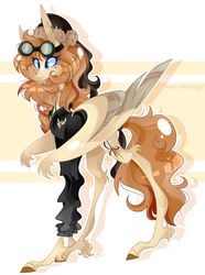 Size: 1024x1374 | Tagged: safe, artist:manella-art, oc, oc only, oc:hazel sketch, pegasus, pony, clothes, female, goggles, hoodie, mare, solo
