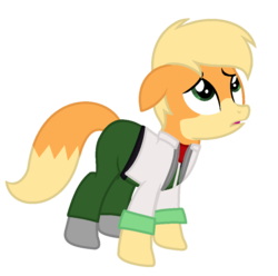 Size: 930x922 | Tagged: safe, artist:elementbases, artist:yuettung, oc, earth pony, fox, fox pony, hybrid, original species, pony, barely pony related, base used, clothes, crossover, fox mccloud, fox tail, nintendo, ponified, shoes, show accurate, star fox