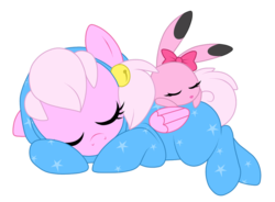 Size: 1024x755 | Tagged: safe, artist:crystal-tranquility, oc, oc only, oc:almond bloom, pegasus, pony, female, filly, onesie, simple background, sleeping, solo, transparent background