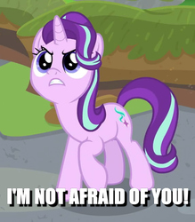 Size: 572x653 | Tagged: safe, edit, edited screencap, screencap, starlight glimmer, pony, a horse shoe-in, g4, caption, cropped, female, image macro, mare, solo, text