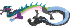 Size: 1771x664 | Tagged: safe, artist:bijutsuyoukai, oc, oc only, oc:moon shadow, draconequus, adoptable, draconequus oc, interspecies offspring, offspring, open mouth, parent:cosmos, parent:king sombra, simple background, solo, transparent background