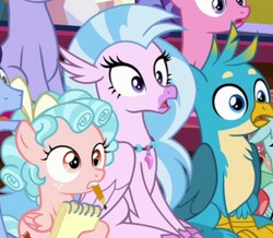 Size: 714x624 | Tagged: safe, screencap, auburn vision, berry blend, berry bliss, cozy glow, gallus, november rain, ocellus, silverstream, classical hippogriff, griffon, hippogriff, a matter of principals, g4, cropped, female, filly, friendship student, male, teenager