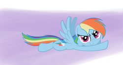 Size: 2476x1314 | Tagged: safe, artist:heartlyrosalie, rainbow dash, pegasus, pony, g4, cute, dashabetes, female, flying, looking at you, mare, solo, spread wings, wings