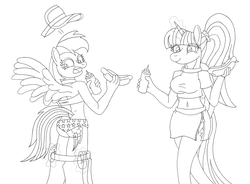 Size: 4896x3608 | Tagged: safe, artist:supra80, rainbow dash, twilight sparkle, alicorn, anthro, g4, ass, assisted exposure, belly button, breasts, busty twilight sparkle, butt, clothes, cute, embarrassed, embarrassed underwear exposure, female, food, grayscale, hot dog, ketchup, meat, midriff, miniskirt, monochrome, mustard, panties, pantsed, pantsing, ponytail, sauce, sausage, shirt, short shirt, shorts, side slit, sketch, skirt, traditional art, twilight sparkle (alicorn), underwear, wings, zipper, zipper skirt