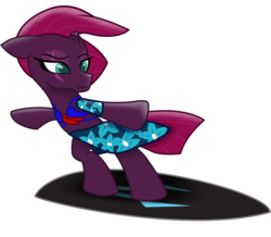 Size: 7605x6638 | Tagged: safe, alternate version, artist:ejlightning007arts, edit, tempest shadow, pony, unicorn, g4, bipedal, broken horn, clothes, eye scar, horn, sarong, scar, simple background, surfboard, surfing, swimsuit, transparent background, vector