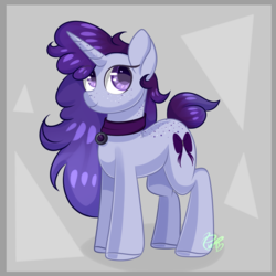 Size: 2000x2000 | Tagged: safe, artist:redheartponiesfan, oc, oc only, oc:velveteen crush, pony, unicorn, choker, female, high res, mare, solo