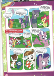 Size: 826x1169 | Tagged: safe, apple bloom, diamond tiara, featherweight, maud pie, pipsqueak, scootaloo, snails, snips, starlight glimmer, sweetie belle, earth pony, pony, g4, comic, cutie mark crusaders, kite, kites away!, magazine scan