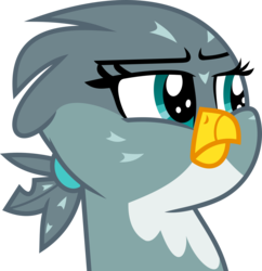 Size: 1176x1216 | Tagged: safe, artist:frownfactory, gabby, griffon, dragon dropped, g4, female, gabby is not amused, simple background, solo, transparent background, vector