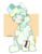 Size: 794x1007 | Tagged: safe, artist:onionpwder, vapor trail, pegasus, pony, g4, cute, face paint, flag, gender headcanon, hoof hold, lgbt headcanon, nonbinary, nonbinary pride flag, pride, pride flag, raised hoof, sitting, solo