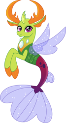 Size: 801x1500 | Tagged: safe, artist:cloudy glow, thorax, changedling, changeling, seapony (g4), g4, cute, fin wings, fins, king thorax, looking at you, male, movie accurate, seapony thorax, simple background, smiling, solo, species swap, tail, thorabetes, transparent background, wings