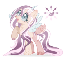 Size: 2840x2320 | Tagged: safe, artist:6-fingers-lover, oc, oc only, oc:hope chaos, hybrid, female, high res, interspecies offspring, offspring, parent:discord, parent:fluttershy, parents:discoshy, simple background, solo, transparent background