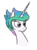 Size: 404x549 | Tagged: safe, artist:jargon scott, princess celestia, alicorn, pony, g4, alternate hairstyle, bust, cute, cutelestia, female, frown, mare, short hair, simple background, solo, white background