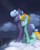 Size: 1965x2480 | Tagged: safe, artist:gabbslines, lightning dust, rolling thunder, pegasus, pony, fanfic:an imperfect storm, g4, cloud, cover art, cute, eye scar, female, hug, lesbian, mare, night, night sky, scar, shipping, sitting, sky, stars, thunder and lightning, winghug