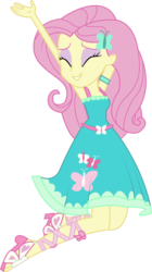 Size: 1844x3292 | Tagged: safe, artist:marcorulezzz, fluttershy, do it for the ponygram!, equestria girls, g4, my little pony equestria girls: better together, armpits, clothes, eyes closed, eyeshadow, feet, female, makeup, simple background, smiling, solo, transparent background, vector