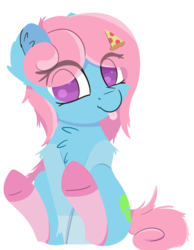 Size: 1020x1312 | Tagged: safe, artist:rhythmpixel, oc, oc only, earth pony, pony, clothes, eye clipping through hair, female, food, mare, meat, pepperoni, pepperoni pizza, pizza, simple background, sitting, socks, solo, tongue out, transparent background