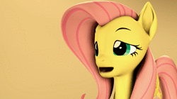 Size: 1920x1080 | Tagged: safe, artist:psfmer, fluttershy, pony, g4, 3d, animated, cute, female, gradient background, revamped ponies, solo, sound, source filmmaker, talking, webm, yawn