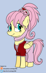 Size: 1843x2893 | Tagged: safe, artist:eagc7, fluttershy, genie, genie pony, pegasus, pony, g4, clothes, cosplay, costume, female, i dream of jeannie, jeannie, ko-fi, mare, patreon, simple background, solo