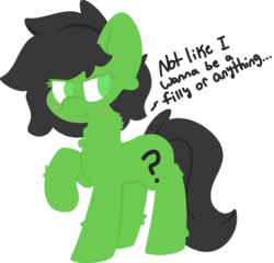 Size: 989x951 | Tagged: safe, artist:moonydusk, oc, oc only, oc:filly anon, earth pony, pony, dialogue, female, filly, text, tsundere