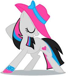 Size: 720x792 | Tagged: safe, oc, oc only, pony, eyes closed, hat, simple background, solo, white background