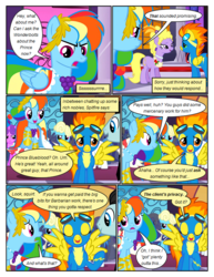 Size: 612x792 | Tagged: safe, artist:newbiespud, edit, edited screencap, screencap, bruce mane, derpy hooves, eclair créme, jangles, lemon hearts, lyrica lilac, minuette, north star, orion, rainbow dash, shooting star (character), spitfire, earth pony, pegasus, pony, unicorn, comic:friendship is dragons, g4, the best night ever, angry, background pony, beautiful, clothes, comic, dialogue, dress, eyes closed, female, frown, goggles, gown, laurel wreath, male, mare, rainbow dash's first gala dress, raised hoof, screencap comic, spread wings, stallion, uniform, wings, wonderbolts, wonderbolts uniform