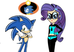 Size: 974x681 | Tagged: safe, artist:sonicsuperstar1991, rarity, hedgehog, human, equestria girls, g4, belly, belly button, crossover, human coloration, midriff, sonic the hedgehog, sonic the hedgehog (series), superhero, superhero costume, the incredibles