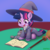 Size: 1000x1000 | Tagged: safe, artist:empyu, smarty pants, twilight sparkle, pony, unicorn, g4, anime, book, broom, clothes, cosplay, costume, crossover, cute, daaaaaaaaaaaw, female, filly, filly twilight sparkle, foal, hat, little witch academia, oversized clothes, plushie, reading, smiling, solo, that pony sure does love books, toy, twiabetes, unicorn twilight, witch hat, younger