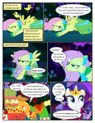 Size: 612x792 | Tagged: safe, artist:newbiespud, edit, edited screencap, screencap, applejack, fluttershy, rarity, earth pony, pegasus, pony, unicorn, comic:friendship is dragons, g4, the best night ever, angry, apple, bottle, clothes, comic, cowboy hat, cupcake, dialogue, dress, duckling, female, food, freckles, gala dress, gritted teeth, hat, hooves, horn, jewelry, mare, saddle, screencap comic, shop stand, smiling, spread wings, tack, tiara, wings